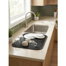 Mapple Home Çift Desenli Model Bulaşık Kurutma Matı Bulaşıklık Su Toplamaz Özellikli Silikon Bulaşık Matı 36X28
