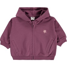 Civil Baby Çiçek Nakışlı Basic 6-18 Ay Hırka - Lila