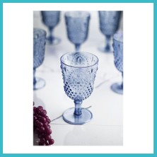 Defne Store Akrilik Lacivert Tekli Kadeh & Su Meşrubat Kahve Yanı Bardağı 450 ml ( Cam Değildir ) Dfnbez