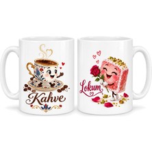 Defne Store Kahve ve Lokum 2'li Porselen Kupa Seti - Model 361 Dfnbez