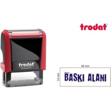 Trodat 4911 Kırmızı - Siyah Kaşe 38x14 mm Kişiye Özel Doktor Avukat Mühendis Mimar Öğretmen Hemşire