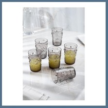Bezos Akrilik Füme 6'lı Kısa Bardak & Su Meşrubat Kahve Yanı Bardağı 400 ml ( Cam Değildir ) Bbz