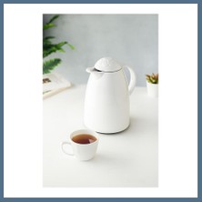 Bezos 1 Lt Isı Yalıtımlı Çay ve Soğuk Su Termosu Soft Beyaz (12 Saat Sıcak Tutar& Içi Camdır) Bbz