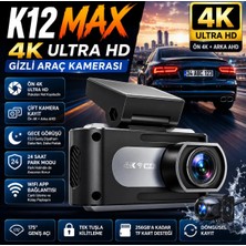 Pasens K12 Max 4K Araç Içi Kayıt Kamera – Ön 4K + Arka Hd Kayıt, Wifi Destekli, Gece Görüşlü, 24 Saat Park Modlu Gizli Araç Kamerası