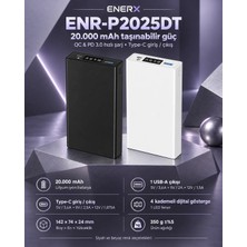 eNerRX Enerx ENR-P2025DT 20.000 mAh 22.5 Watt LED Göstergeli Powerbank Beyaz