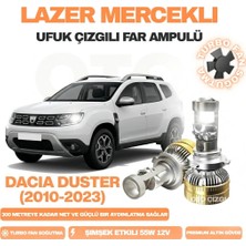 OtoÇizgi Dacia Duster 2010 - 2023 Kısa ve Uzun Far Uyumlu Mercek LED Ufuk Çizgili Far Ampulü LED Şimşek Etkili