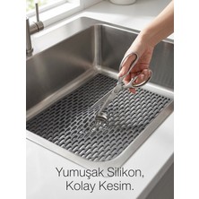Mapple Home Dikdörtgen Silikon Ayarlanabilir Kaydırmaz Lavabo Üst ve Iç Matı 33X28