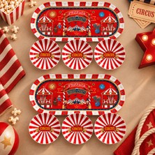 Sarkap Home 16X35 cm 2'li Oval Tepsi 10X3,2 cm 6'lı Çerezlik Seti - Circus