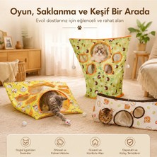 Madpet Evcil Hayvan Hışırtılı Pati Desen Girişli Hışırtılı Oyun Tüneli