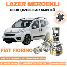 OtoÇizgi Fiat Fiorino 2007 - 2024 Kısa Far Uyumlu Mercek LED Ufuk Çizgili Far Ampulü LED Şimşek Etkili