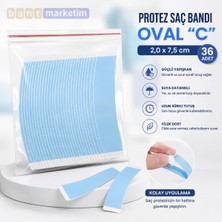 Akyelone Protez Saç Bandı 2,5 x 7,5 cm 36'lı Güçlü Yapışkanlı Saç Sistemi Peruk ve Postiş Bandı Mavi