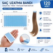 Akyelone Saç Uzatma Bandı 4 x 0,8 cm Çift Taraflı Yapışkanlı Yedek Bant Postiş Peruk ve Saç Eklentisi Için 120 Adet