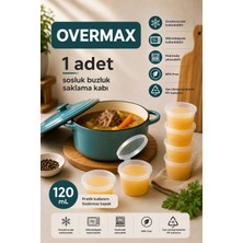Overmax 1 Adet 120 ml Sızdırmaz Sos Kabı | Mini Saklama Kabı, Buzluk Kabı, Sosluk, Et & Kemik Suyu Kabı