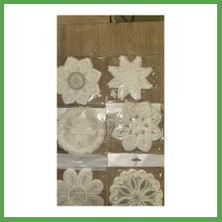 Bezos 6 Lı Dantel Kahve Sunumluğu 15X15 cm Asorti Desenli Şık Bardak Altlığı Mgc