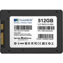 TwinMos Twınmos 512GB TM512GH2UGL 580- 550MB/S Sata-3 SSD Dısk