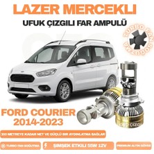 OtoÇizgi Ford Courier 2014 - 2023 Kısa Far Uyumlu Mercek LED Ufuk Çizgili Far Ampulü LED Şimşek Etkili