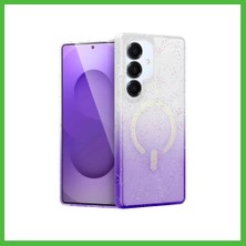 Bezos Samsung Galaxy S25 Plus Uyumlu Pummel Shiny Magsafe Kapak - Mor Arz