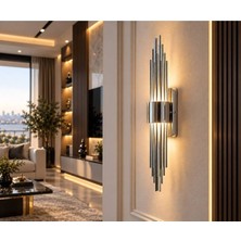 Liber Elektrik Modern Dekoratif Tel Krom Pilli ve Elektrikli Duvar Apliği Günışığı