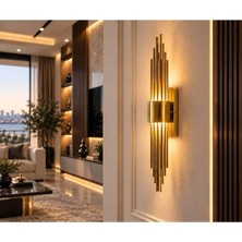 Liber Elektrik Modern Dekoratif Tel Gold Pilli ve Elektrikli Duvar Apliği Günışığı