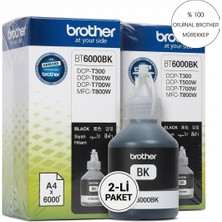 2 Adet Brother BTD60BK 100 ml Siyah Orijinal Mürekkep