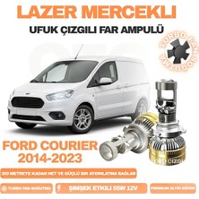 OtoÇizgi Ford Custom 2012 - 2023 Kısa ve Uzun Far Uyumlu Mercek LED Ufuk Çizgili Far Ampulü LED Şimşek Etkili