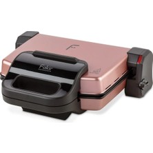 Fakir Gravis Tost ve Izgara Makinesi 4 Dilim 1800W 180 Derece Açılır Gövde - Rose