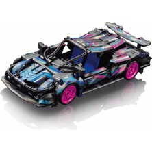 Latte 1:18 Çek-Bırak Yapı Blok Yarış Arabası Seti Konteyner Kutulu Cyberpunk 513 Parça
