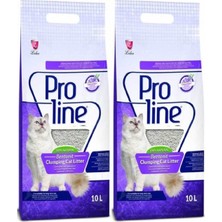 Proline Pro Line Lavanta Kokulu Topaklaşan Kedi Kumu 10 Lt (2 Adet) İnce Taneli Ekonomik Kullanım