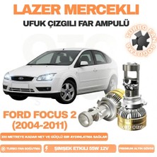 OtoÇizgi Ford Focus 2 2004 - 2011 Kısa Far Uyumlu Mercek LED Ufuk Çizgili Far Ampulü LED Şimşek Etkili