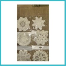 Defne Store 6 Lı Dantel Kahve Sunumluğu 15X15 cm Asorti Desenli Şık Bardak Altlığı Dfnbez
