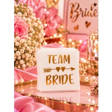 Parti Dükkanı Team Bride Gold Geçici Dövme 10 Adet – Altın Renk Bekarlığa Veda Dövmesi, Bride To Be Nedime ve Gelin Ekibi Parti Aksesuarı