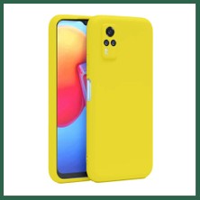Vintessy Vıntessy Vivo Y53S Uyumlu Kılıf Nano Içi Kadife Silikon - Sarı BZS01