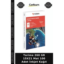 Carlburn Delux Serisi Torima 260 gr 15X21 Mat 100 Adet Inkjet Kağıt Arşiv Ev Çalışma