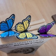 Monarch Butterfly Kitap Ayracı 3'lü Set - Ultra Ince 0,4mm Esnek Tasarım - Zarif Kral Kelebeği Kitap Aksesuarı - Estetik ve Dayanıklı Sayfa Işaretleyici (Karışık Renk)
