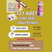 Yunus Copy Okul Etiketi Kalem Defter Etiketi Balonlu Kız Özel Isim Yazılabilen Etiket - 121ADET