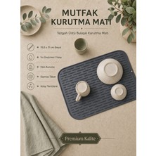 Mapple Home Çizgi Model Silikon Kaydırmaz Bulaşık Kurutma Matı Lavabo Buzluk Halısı 40X32