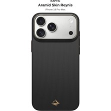 iPhone 18 Pro Max Uyumlu Kılıf M-Safe Özellikli Raptic Aramid Skin Reynis Serisi Karbon Kapak Siyah