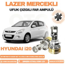 OtoÇizgi Hyundai I20 2008 - 2020 Kısa Far Uyumlu Mercek LED Ufuk Çizgili Far Ampulü LED Şimşek Etkili