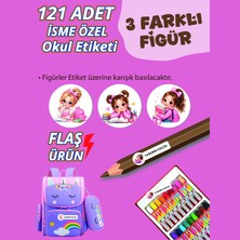 Yunus Copy Okul Etiketi Kalem Defter Etiketi Neşeli Kız Özel Isim Yazılabilen Etiket - 121ADET