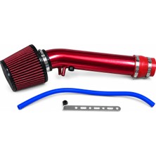 Carlone Kn Filtreli Kırmızı Krom Spor Açık Hava Filtre Kiti-Boru Çapı 7,6cm-Uzunluk 45CM