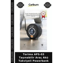 Carlburn Torima Aps-03 Taşınabilir Araç Akü Takviyeli Powerbank Lastik Şişirici Aydınlatma Fenerli Cihaz