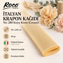 Italyan Krapon Kağıdı NO:280 - Koyu Krem(Cream) 60 Gr. 50X250 Cm, Hobi, Çiçek Yapım Için Esnek Kağıt