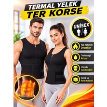 Ankaflex Vücut Şekillendirici Termoform Yelek Kolsuz Siyah Erkek Spor Korsesi Fermuarlı Hızlı Kuruyan Kumaş