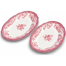 Porser Fulya Kayık Tabak Seti 26CM 2 Parça Maroon