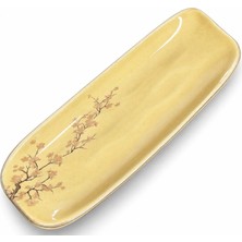 Porser Inca Sarı Çiçekli Kayık Tabak 34 cm