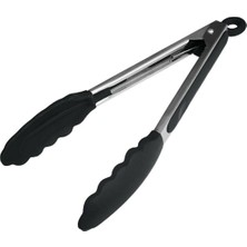 Hazarpazar Hazar Pazar Metal Saplı Silikon Maşa 26 cm Siyah Renkli 1 Adet Mutfak İçin Pratik Çözüm