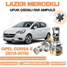 OtoÇizgi Opel Corsa E 2014 - 2019 Kısa Far Uyumlu Mercek LED Ufuk Çizgili Far Ampulü LED Şimşek Etkili
