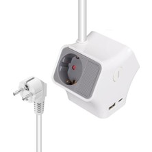 Vionna 3'lü Grup Priz, 1.5 Metre Kablolu ve USB Çıkışlı, Tam Koruma