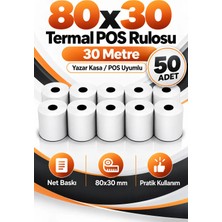 Cece Ambalaj Yazar Kasa Adisyon Rulosu 80×30 mm (Tam Metre) – Termal Rulo – 50 Adet