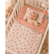 Manora %100 Pamuk Gökkuşağı Desenli 3 Lü Bebek Nevresim Takımı 100X150